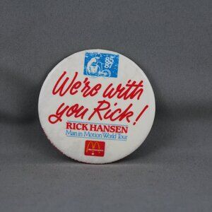 Vintage Rick Hansen Man in Motion Pin - Mc Donalds Promo Piece